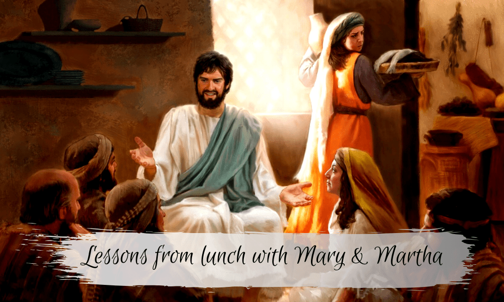 Mary and Martha at Jesus feet